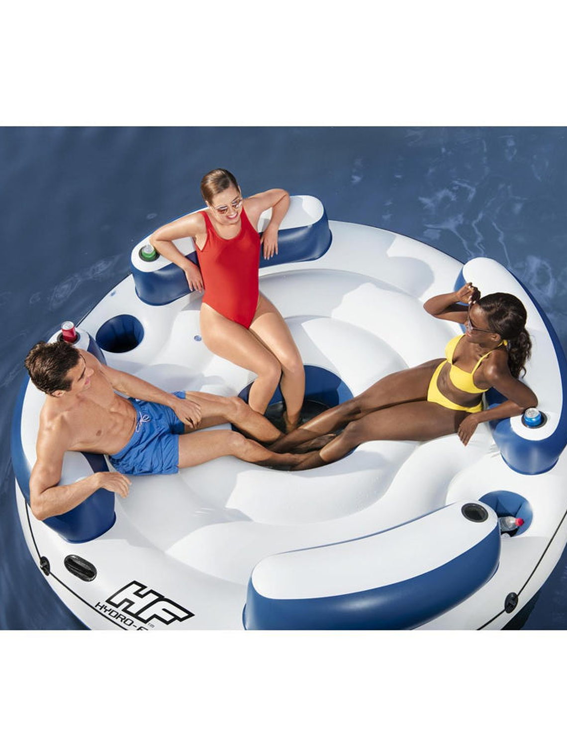 Flotador Isla con respaldo 4 personas 2.56mx2.56m Bestway 4