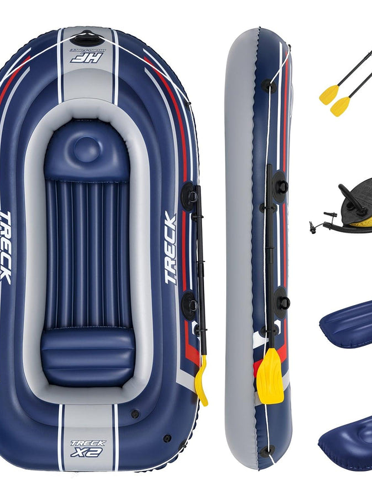 Bote Inflable Con Remos E Inflador Treck X2 2.55X1.27M Bestway 2