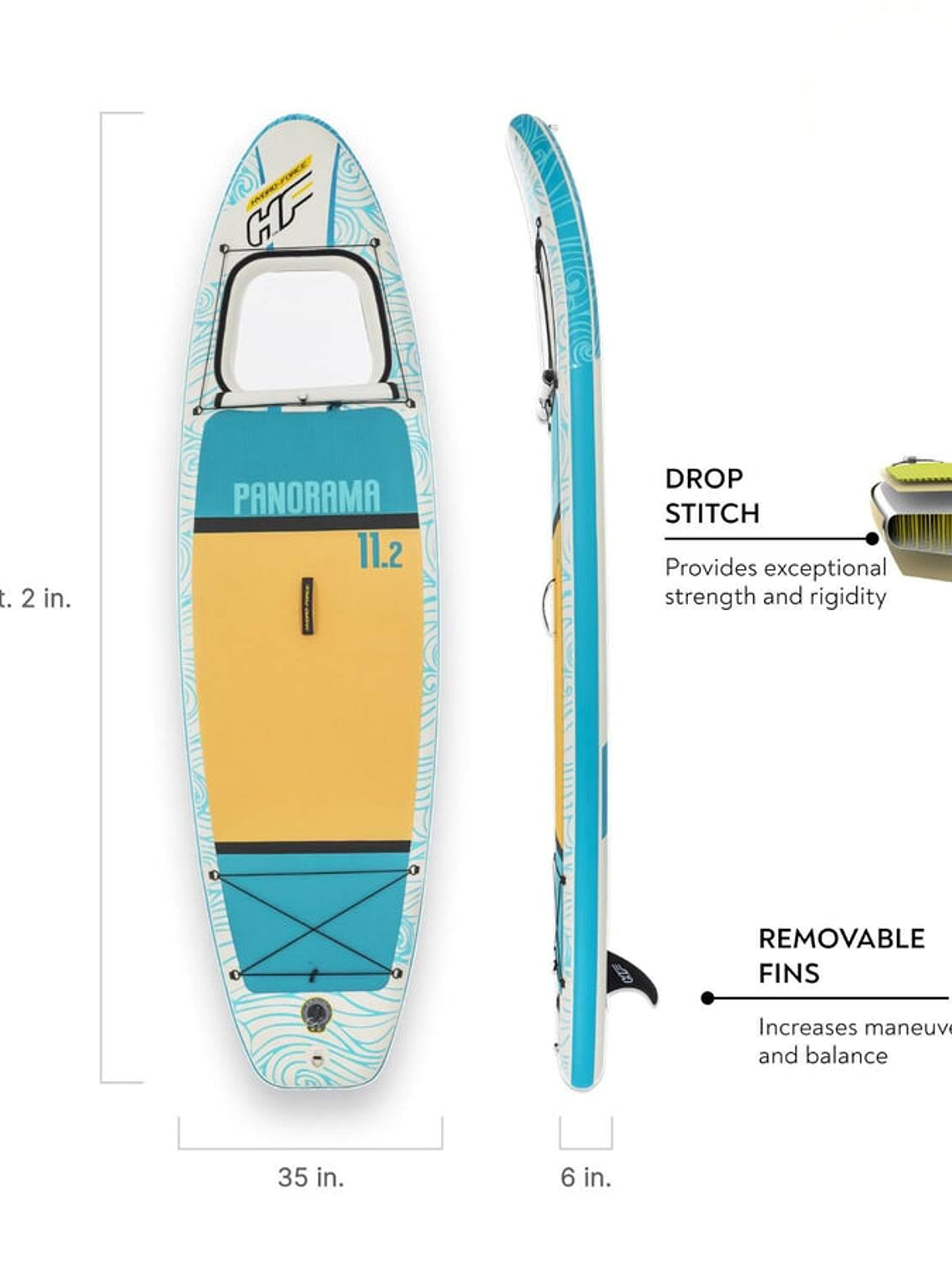 Stand Up Paddle Inflable Set con ventana 340x89x15cm Bestway 5