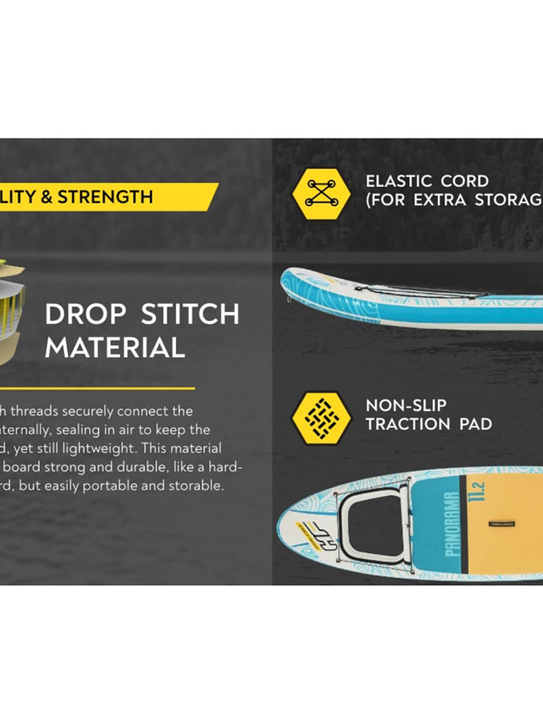 Stand Up Paddle Inflable Set con ventana 340x89x15cm Bestway 16