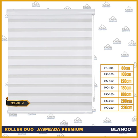 Cortinas Roller Duo Jaspeado Premium Blanco                                                                                                                                                 