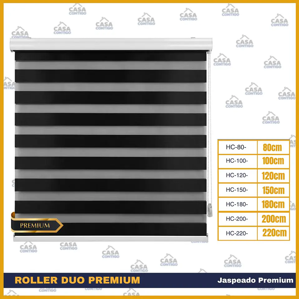 Cortinas Roller Dou Jaspeado Premium Negro 1