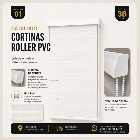 Cortina Roller PVC Blanca