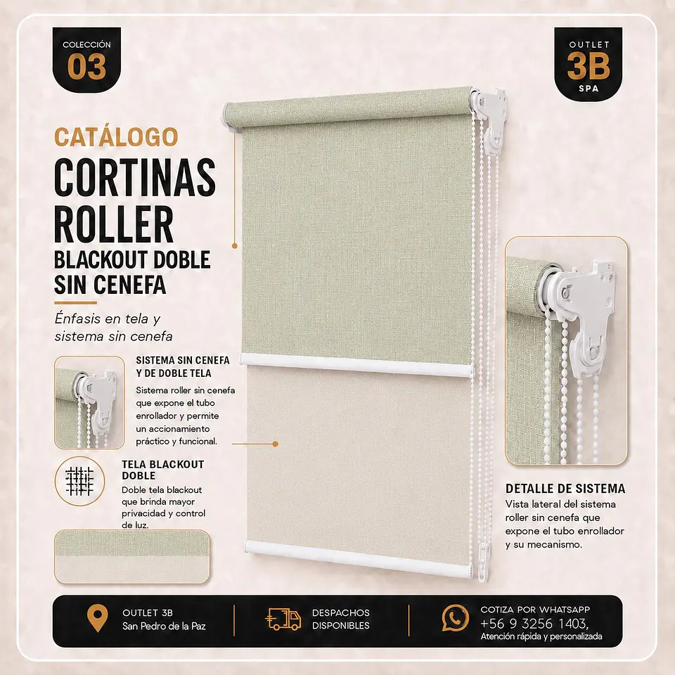 Cortina Roller Doble Blackout Amarillo Sin Cenefa 1