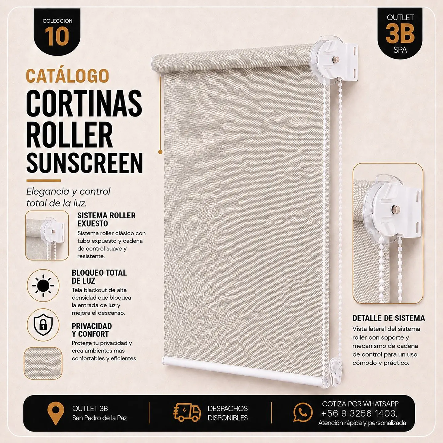 Cortina Roller Sunscreen Premium Beige 1