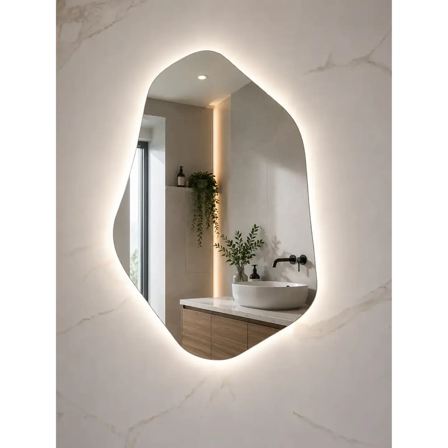 Espejo LED Irregular L14 Sin Marco 80x50 cm 2