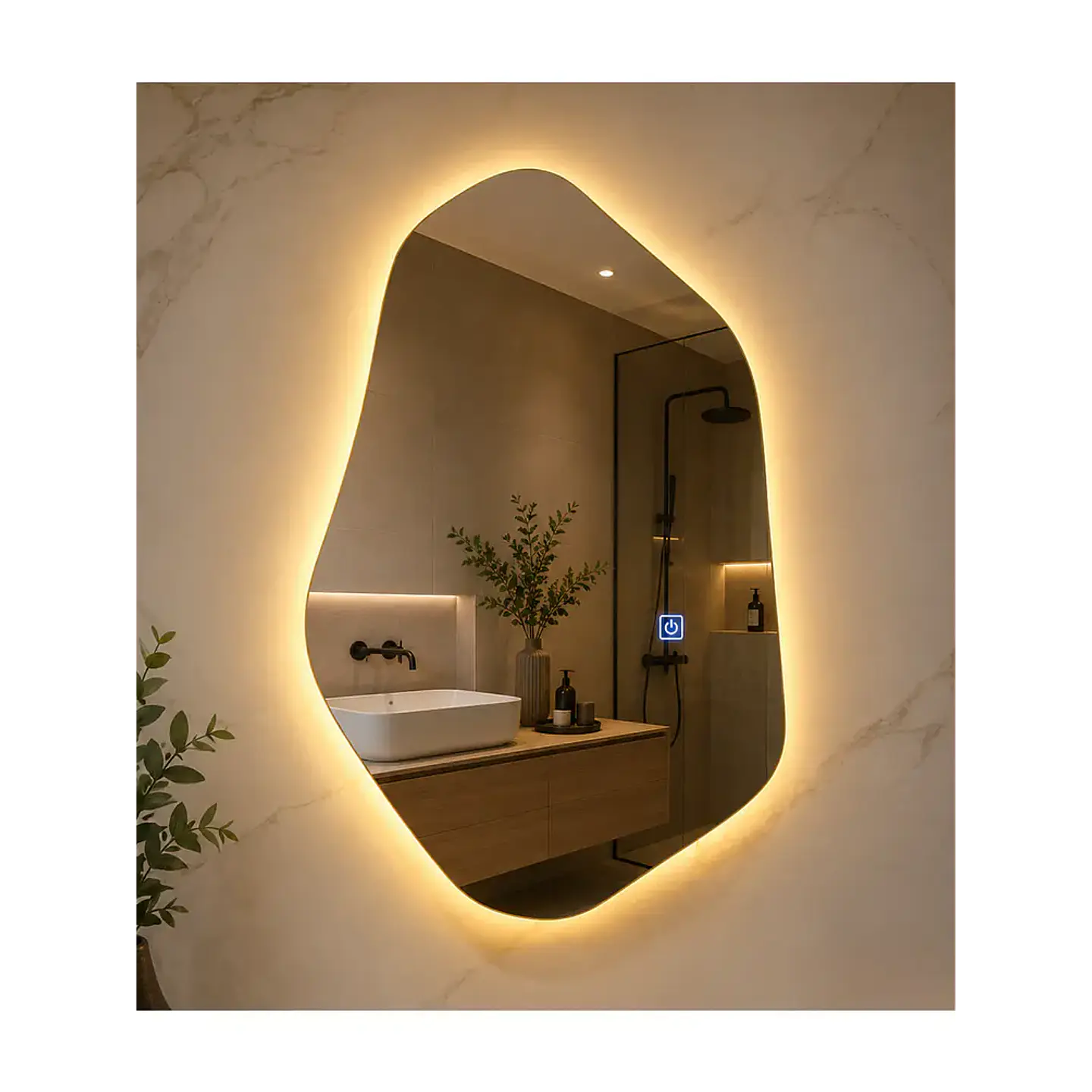 Espejo LED Irregular L14 Sin Marco 80x50 cm 3