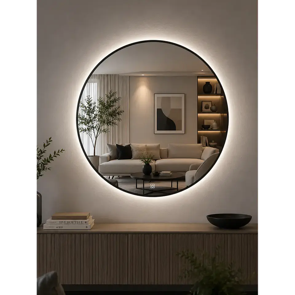 Espejo LED Redondo L02 Black 70 cm 1