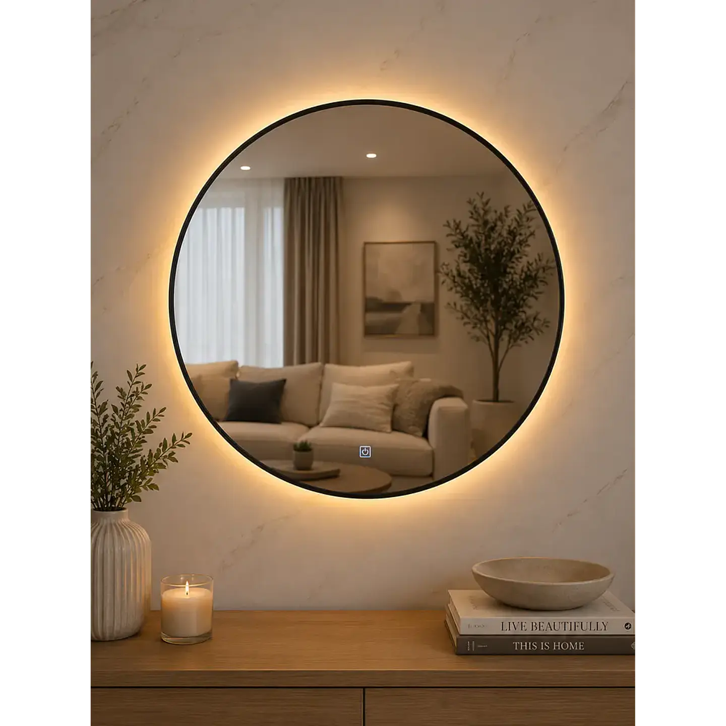 Espejo LED Redondo L02 Black 70 cm 3