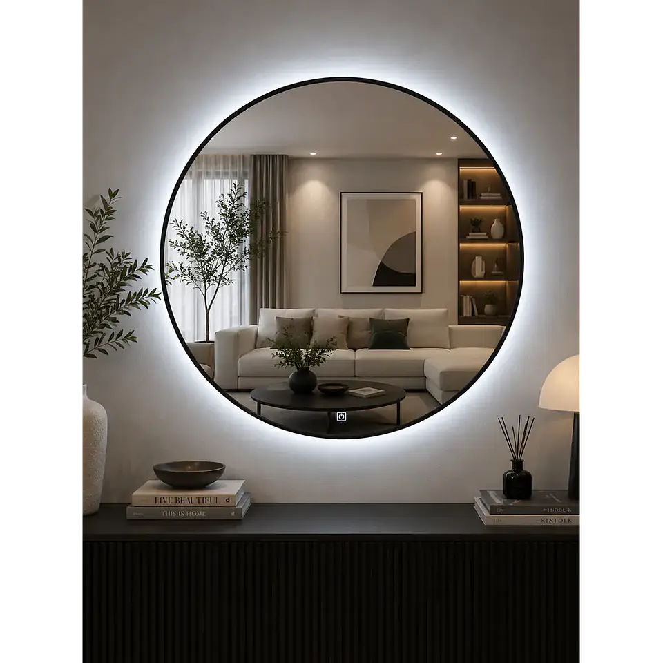 Espejo LED Redondo L02 Black 70 cm 2