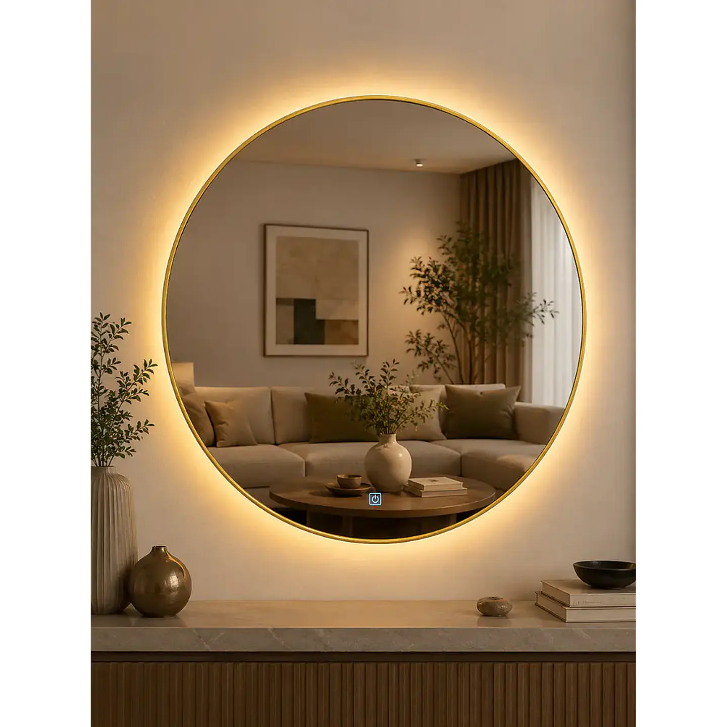 Espejo LED Redondo L02 Golden 70 cm 2