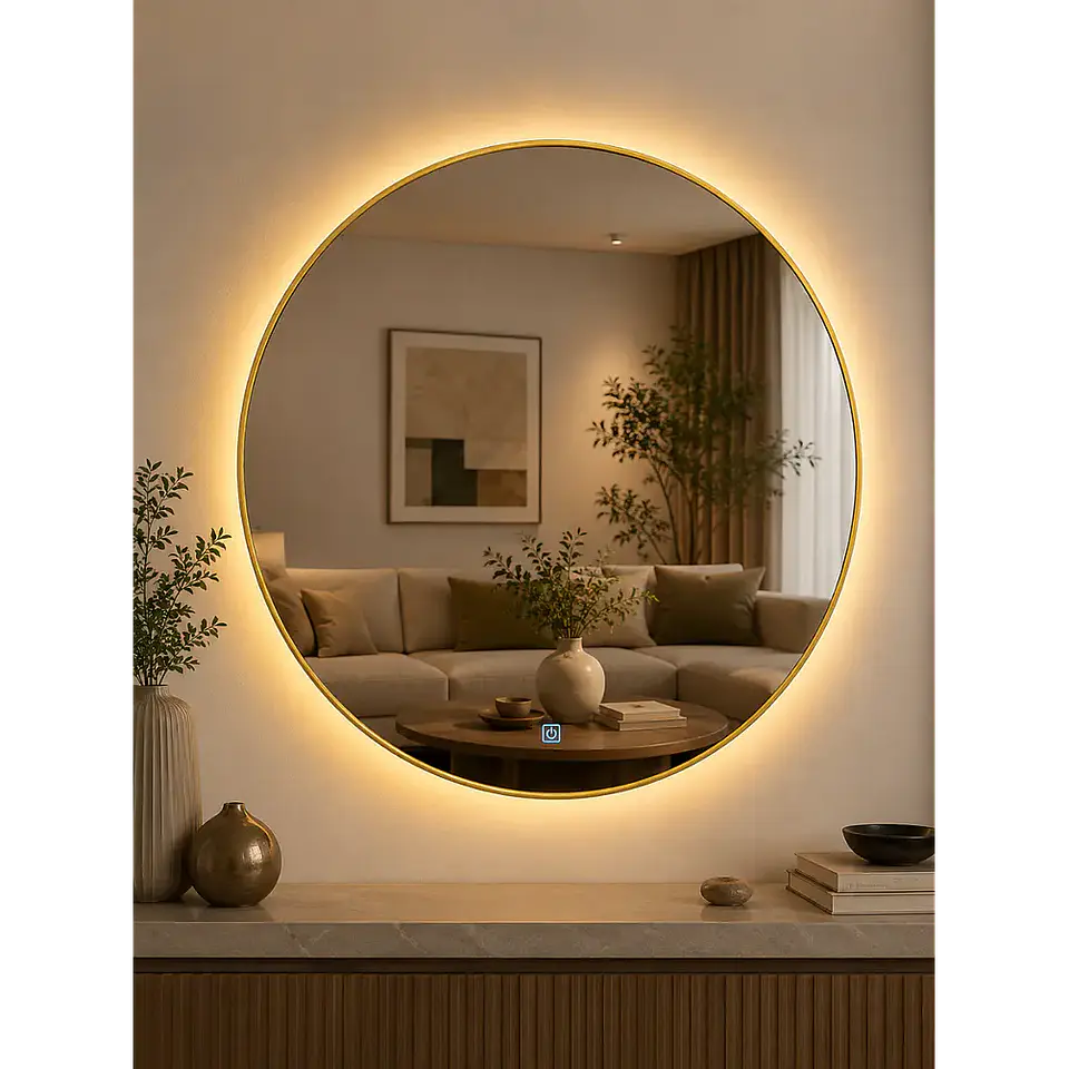 Espejo LED Redondo L02 Golden 70 cm 2