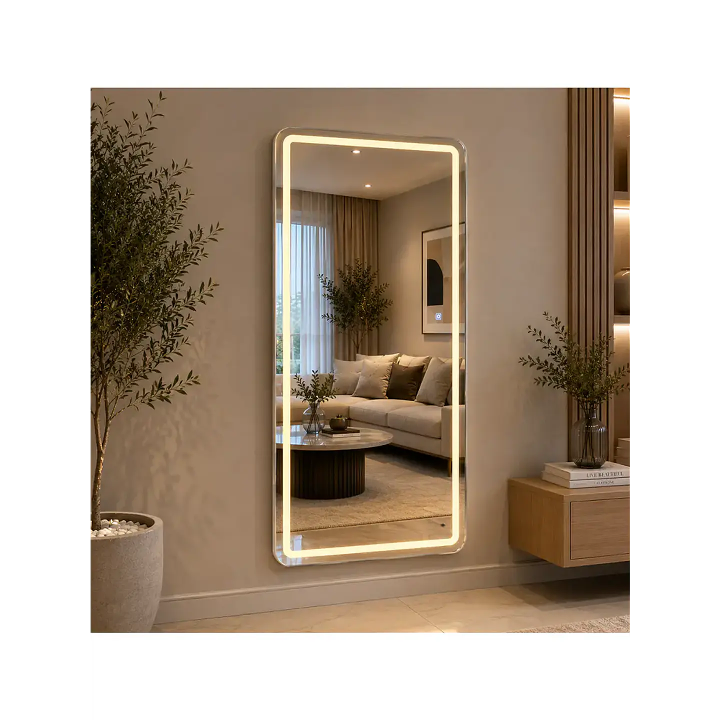 Espejo Cuerpo Entero De Pedestal Con Marco Silver 70x150 Cm 2