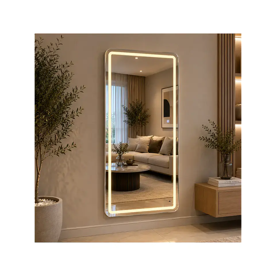 Espejo Cuerpo Entero De Pedestal Con Marco Silver 70x150 Cm 2