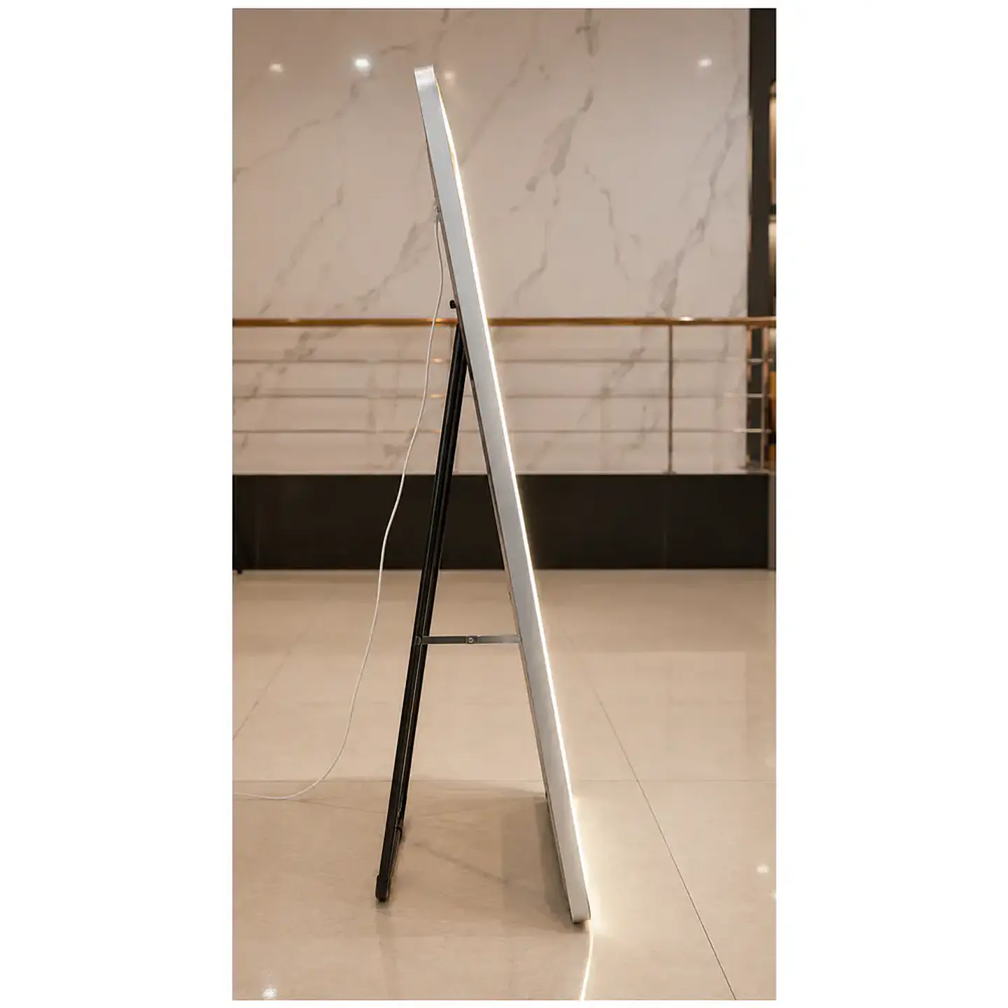 Espejo Cuerpo Entero De Pedestal Con Marco Silver 70x150 Cm 5