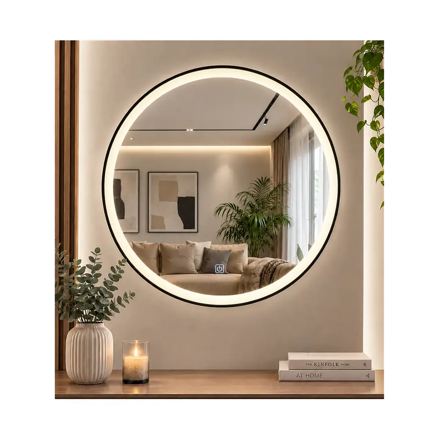 Espejo LED Redondo Black 80 cm 2