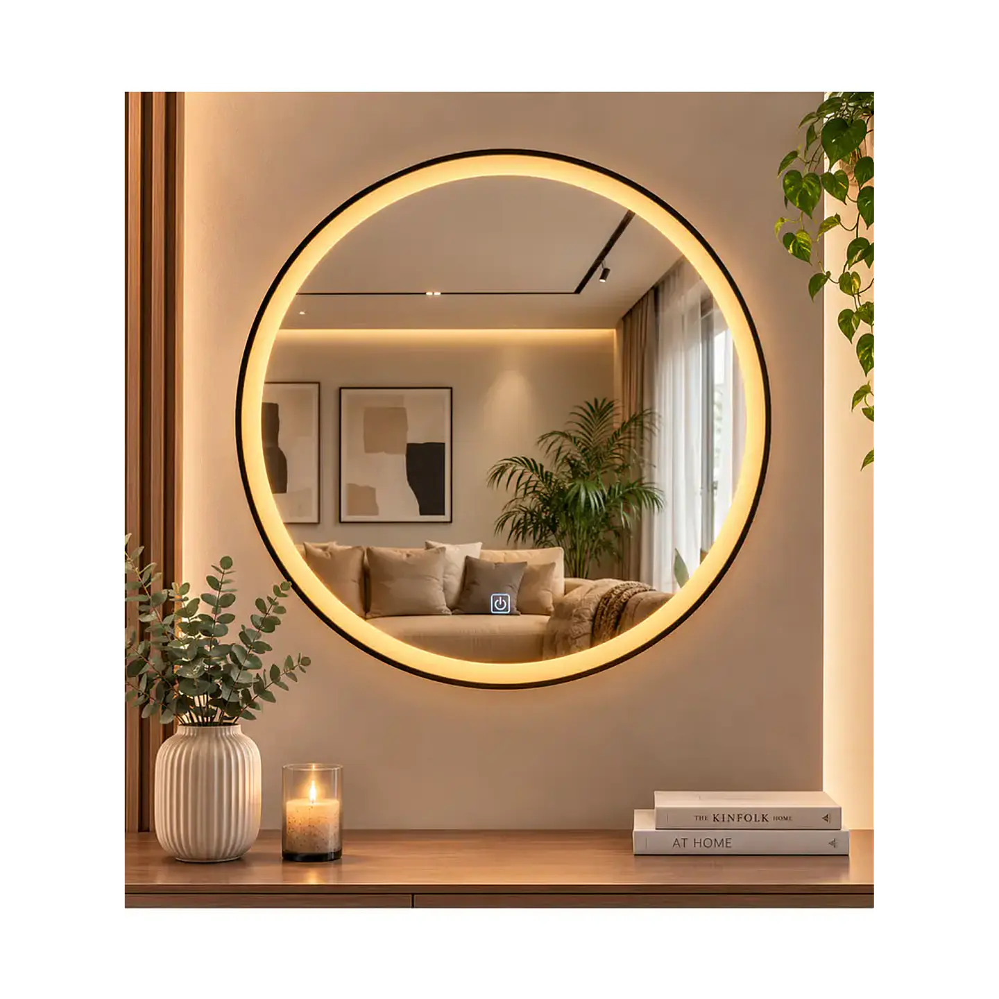 Espejo LED Redondo Black 80 cm 3