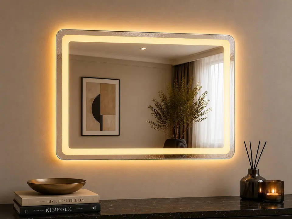 Espejo LED Rectangular Sin Marco 80x60 cm 2