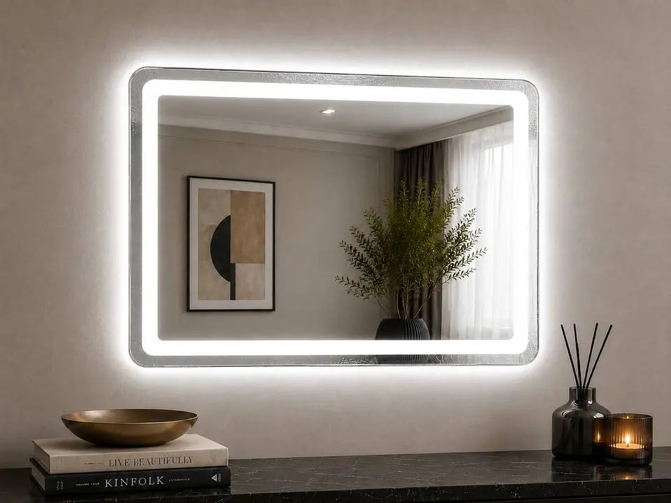 Espejo LED Rectangular Sin Marco 80x60 cm 3