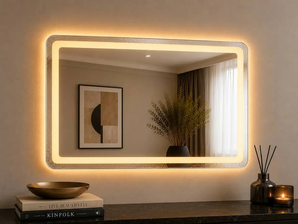 Espejo LED Rectangular Sin Marco 80x60 cm 4