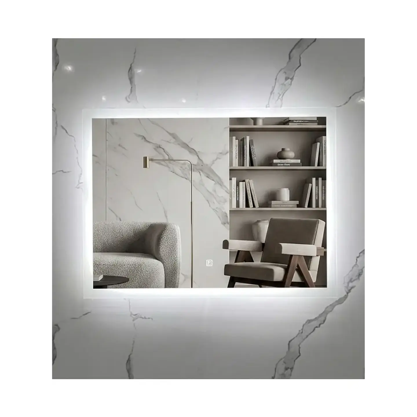 Espejo LED Rectangular Sin Marco 80x60 cm 2