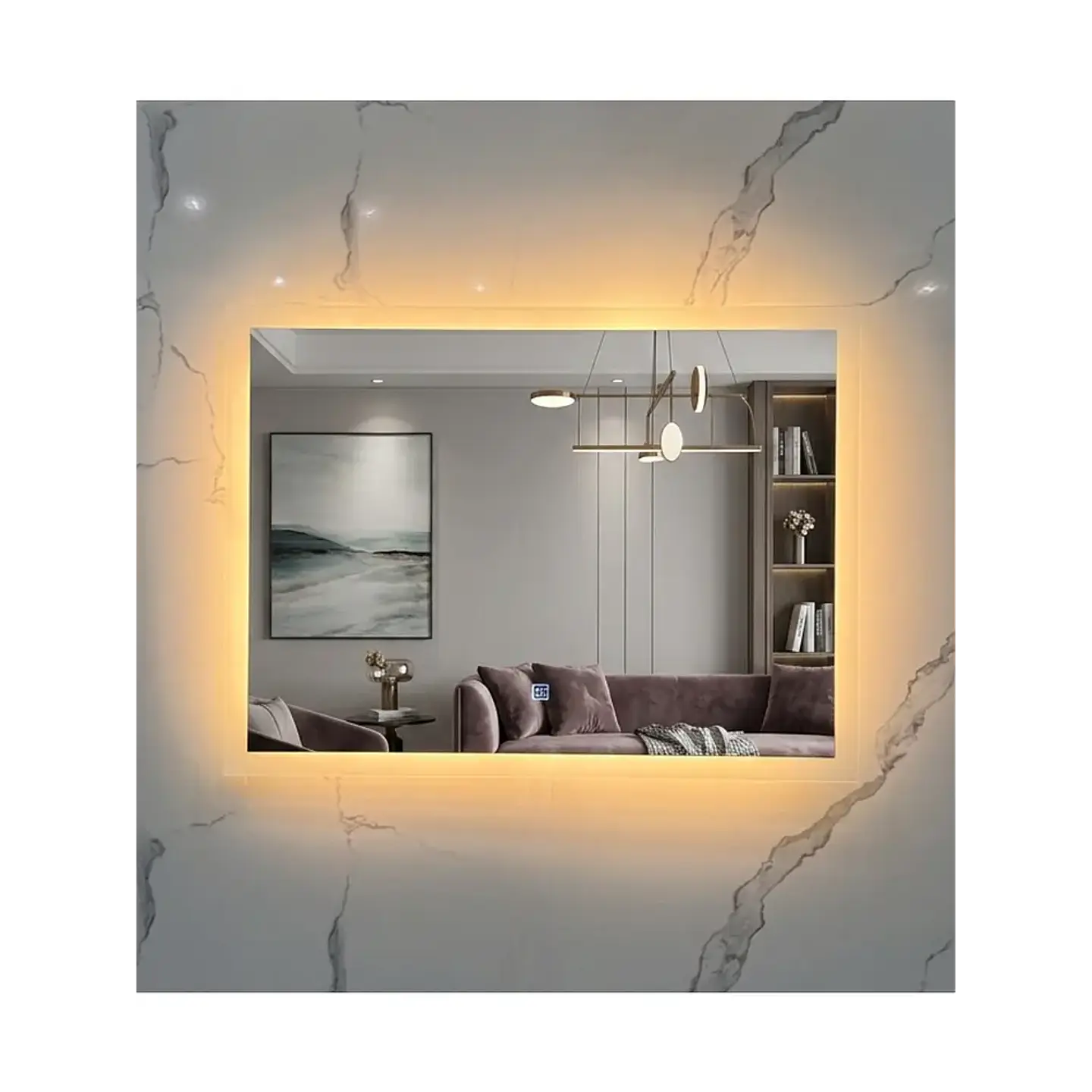 Espejo LED Rectangular Sin Marco 80x60 cm 3
