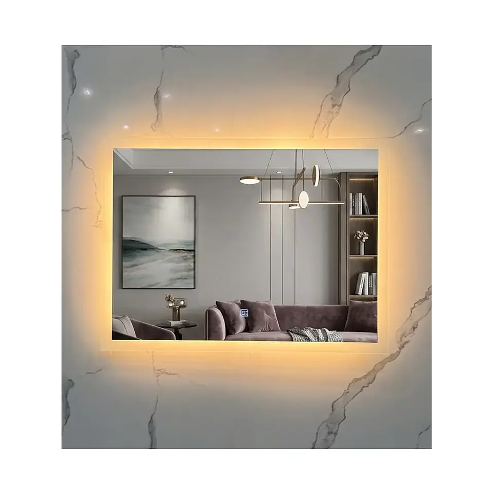 Espejo LED Rectangular Sin Marco 80x60 cm 3