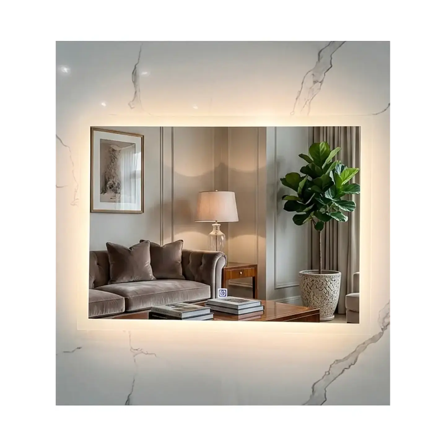 Espejo LED Rectangular Sin Marco 80x60 cm 4
