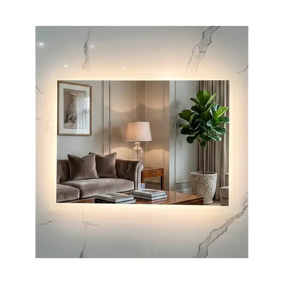Espejo LED Rectangular Sin Marco 80x60 cm 4