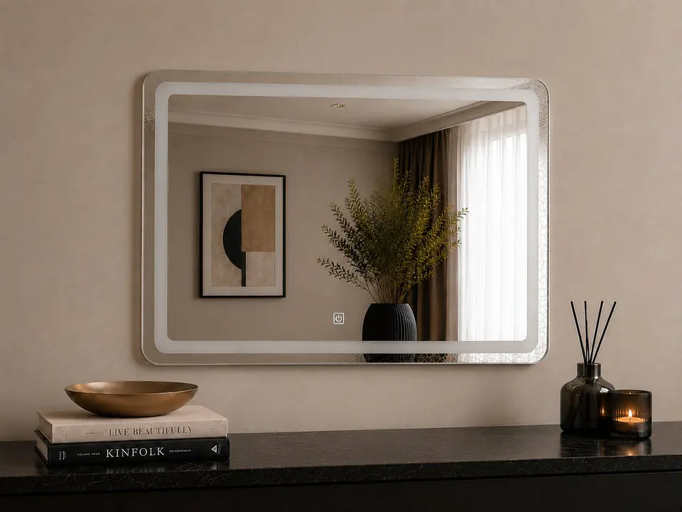 Espejo LED Rectangular Sin Marco 80x60 cm 1