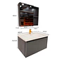 Vanitorio Flotante 60 cm Botiquin y Espejo Led Gris Oscuro - Miniatura 6