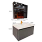 Vanitorio Flotante 80 cm Botiquín y Espejo Led Gris Oscuro - Miniatura 1