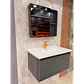 Vanitorio Flotante 80 cm Botiquín y Espejo Led Gris Oscuro - Miniatura 3