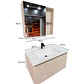 Vanitorio Flotante 80 cm Botiquín y Espejo Led Caqui - Miniatura 6