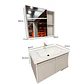 Vanitorio Flotante 80 cm Botiquín y Espejo Led Gris Claro - Miniatura 4