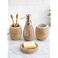 Set Accesorios De Baño 4 Piezas Cerámica Café 380ML - Miniatura 2