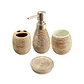 Set Accesorios De Baño 4 Piezas Cerámica Café 380ML - Miniatura 3