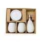 Set Accesorios De Baño 4 Piezas Cerámica Blanco 380ML - Miniatura 3