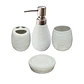 Set Accesorios De Baño 4 Piezas Cerámica Blanco 380ML - Miniatura 2