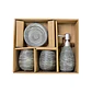 Set Accesorios De Baño 4 Piezas Cerámica Gris 380ML - Miniatura 3