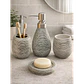Set Accesorios De Baño 4 Piezas Cerámica Gris 380ML - Miniatura 1