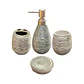 Set Accesorios De Baño 4 Piezas Cerámica Gris 380ML - Miniatura 2