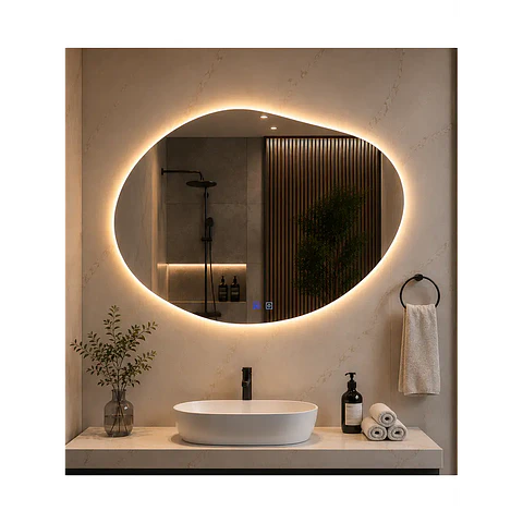 Espejo LED Para Baño Desempañante Sin Marco 60x80 cm