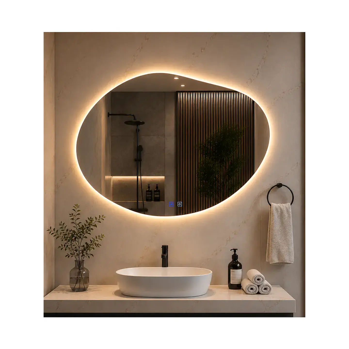 Espejo LED Para Baño Desempañante Sin Marco 60x80 cm 1