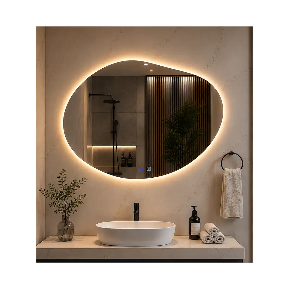 Espejo LED Para Baño Desempañante Sin Marco 60x80 cm 1