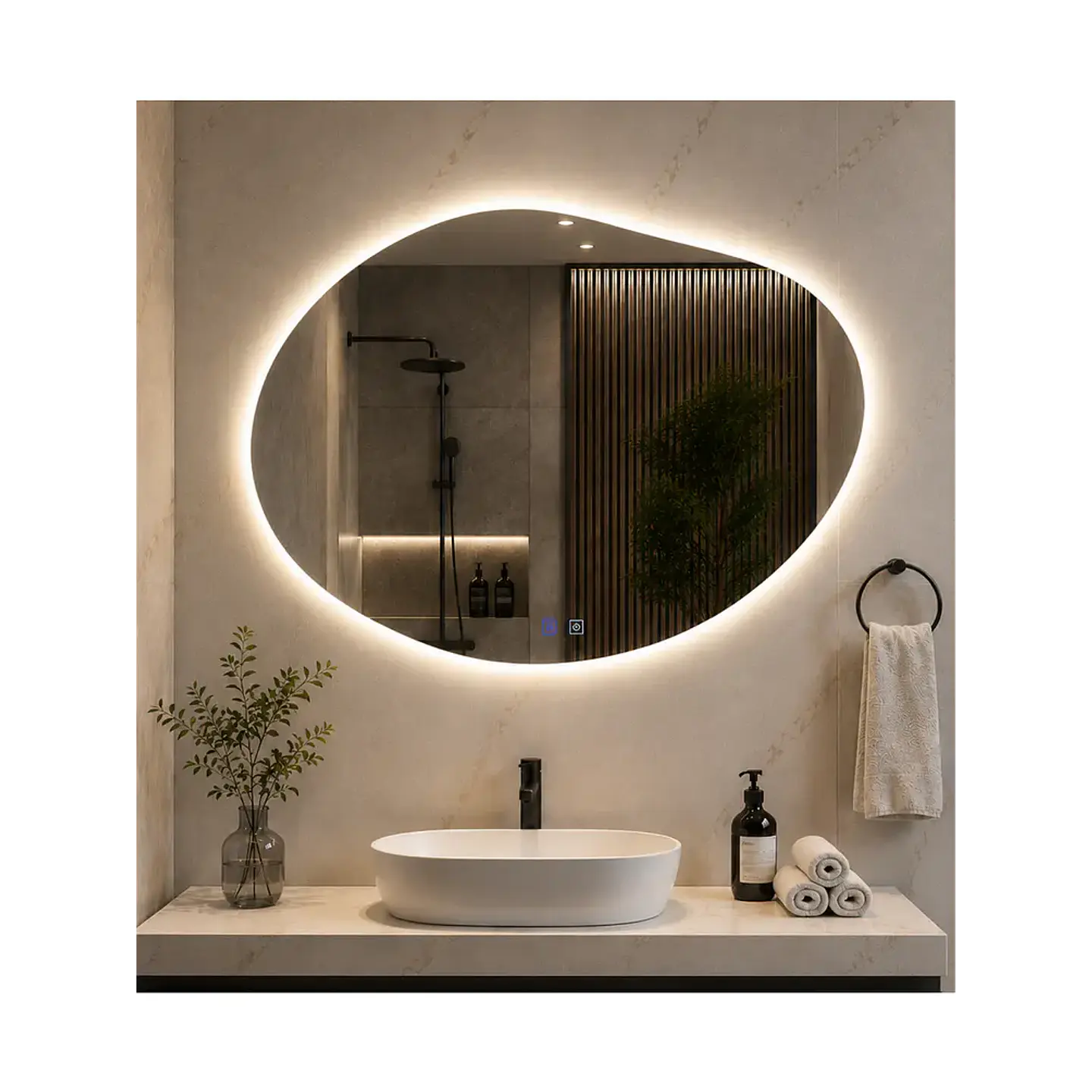 Espejo LED Para Baño Desempañante Sin Marco 60x80 cm 2