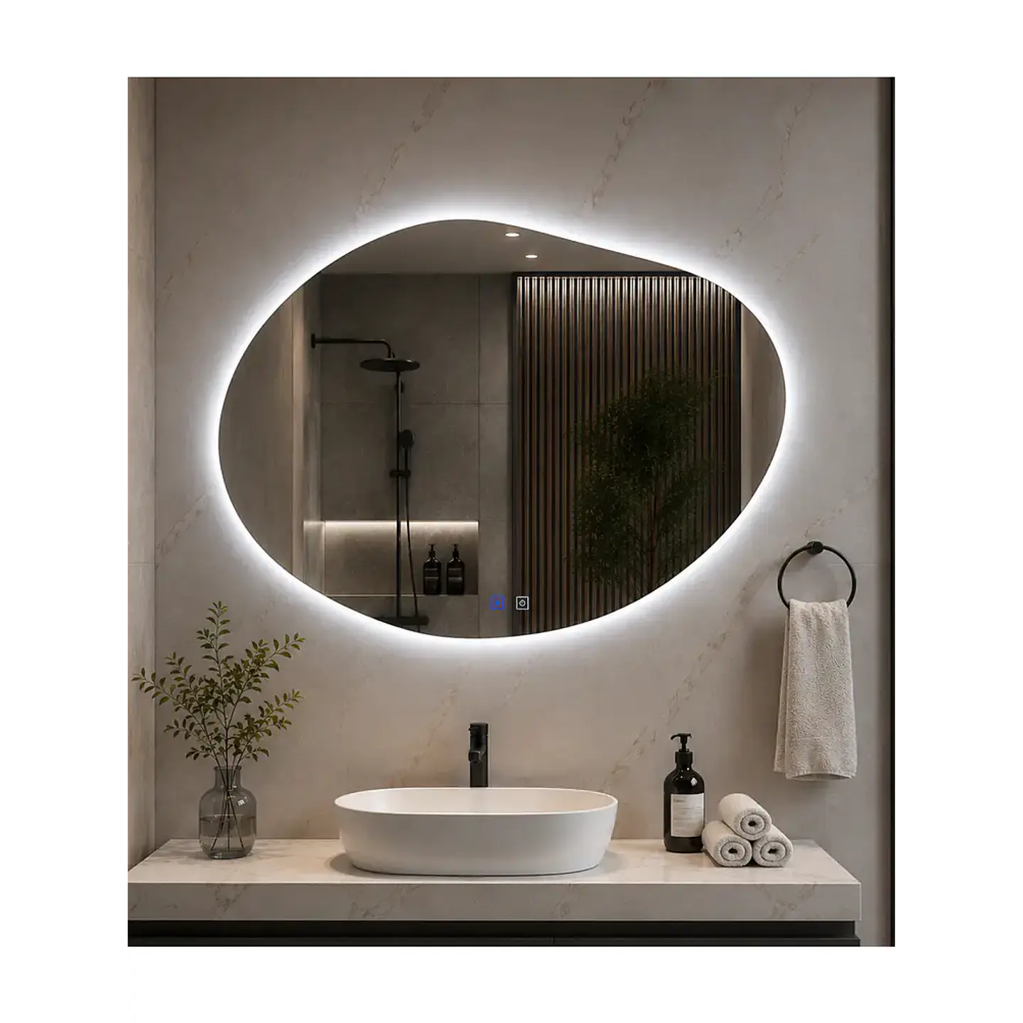 Espejo LED Para Baño Desempañante Sin Marco 60x80 cm 3