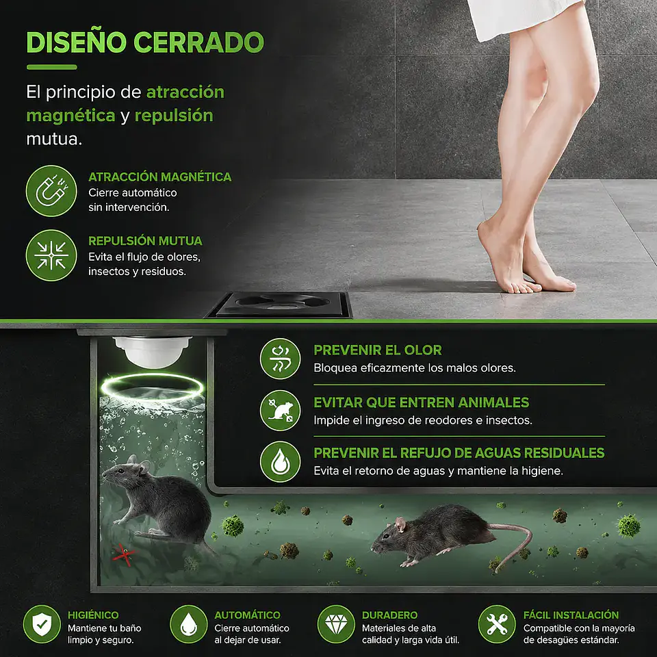 Rejilla de Desagüe Lineal para Ducha de Acero Inoxidable Negro Mate Premium 60cmx10cm 5