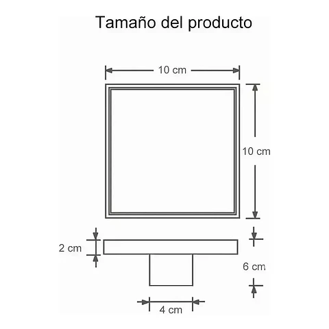 Rejilla de Desagüe para Ducha de Acero Inoxidable Premium 10cmx10cm