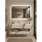 Vanitorio Flotante con Espejo LED | Lavamanos Integrado | Diseño Mármol Blanco - Miniatura 1